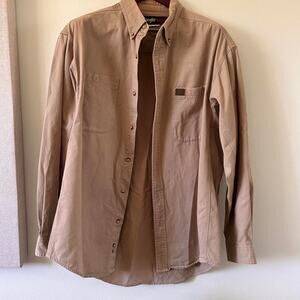 Tan wrangler button up shirt western